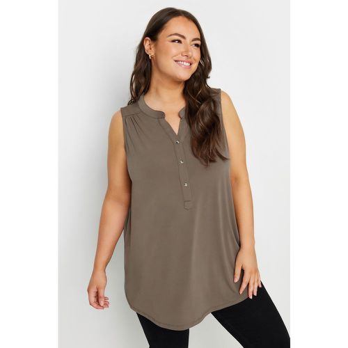 Curve Brown Sleeveless Blouse, Grande Taille & Courbes - Yours - Modalova