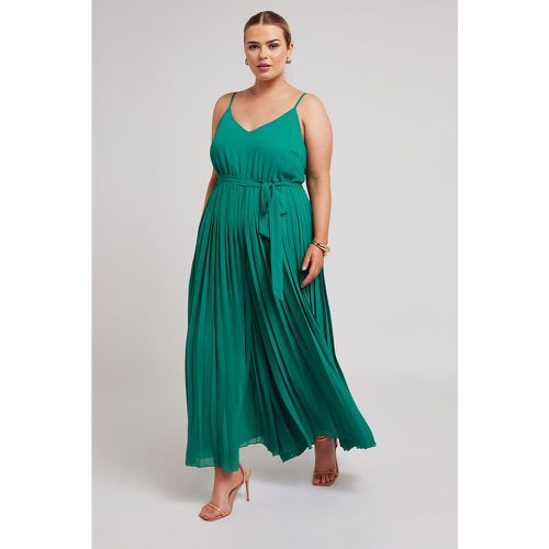 Curve Green Pleated Jumpsuit, Grande Taille & Courbes - Yours London - Modalova