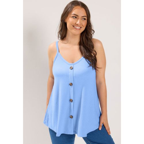 Débardeur Évasé Bleu Layette Côtelé Size 48 - Yours - Modalova