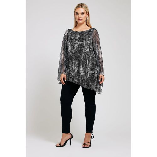 Curve Grey Snake Print Asymmetrical Blouse, Grande Taille & Courbes - Yours London - Modalova