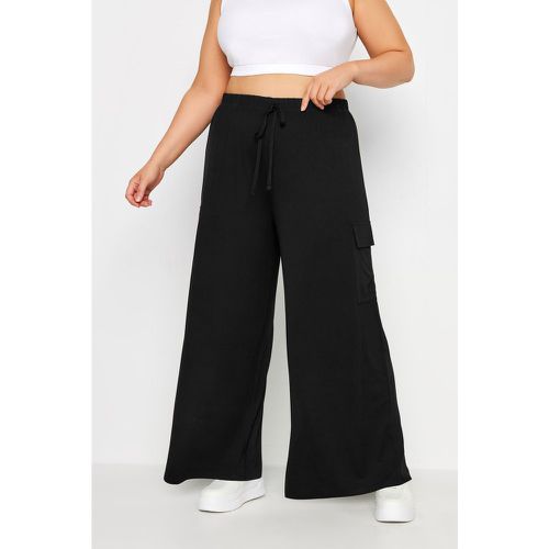 Pantalon Wide Leg Cargo En Jersey , Grande Taille & Courbes - Yours - Modalova