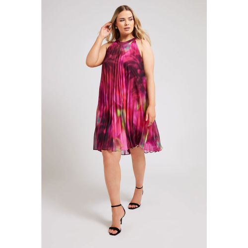 Robe Floral Abstrait Fluide Plissée , Grande Taille & Courbes - Yours London - Modalova