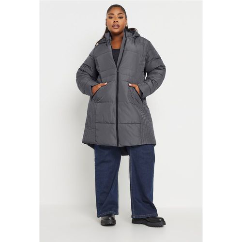 Curve Grey Midi Padded Coat, Grande Taille & Courbes - Yours - Modalova