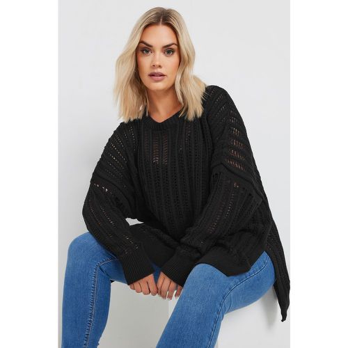 Curve Black Crochet Jumper, Grande Taille & Courbes - Yours - Modalova