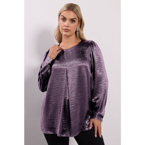 Chemisier Plissé En Satin Violet Froissé Size 48 - Yours - Modalova