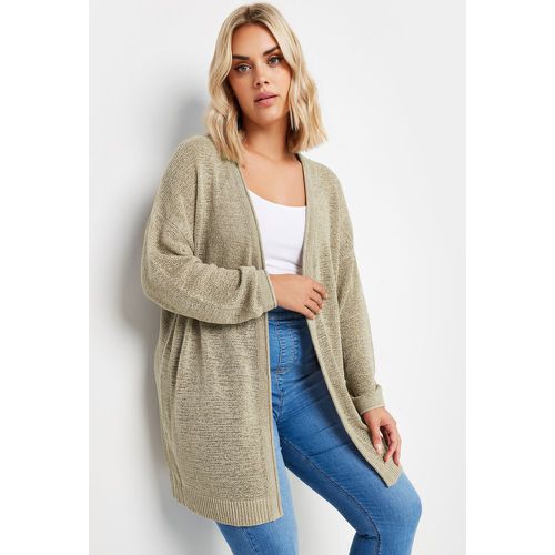 Curve Natural Brown Knitted Cardigan, Grande Taille & Courbes - Yours - Modalova