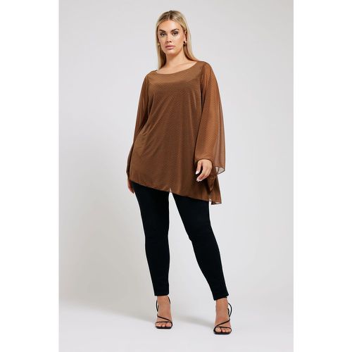 Curve Brown Long Sleeve Asymmetrical Blouse, Grande Taille & Courbes - Yours London - Modalova