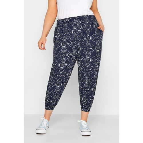 Pantalon Style Sarouel Marine Losanges , Grande Taille & Courbes - Yours - Modalova