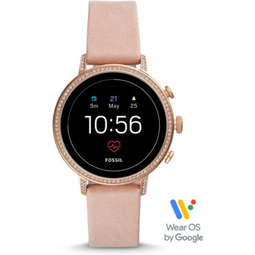 Women Montre Connectée 4Ème Génération - Q Venture Hr En Cuir Blush - One size - Fossil - Modalova