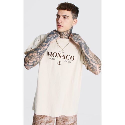 T-shirt oversize à imprimé Monaco - S - Boohooman - Modalova
