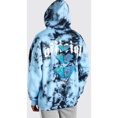 Sweat à capuche oversize effet tie dye à imprimé papillon - S - Boohooman - Modalova