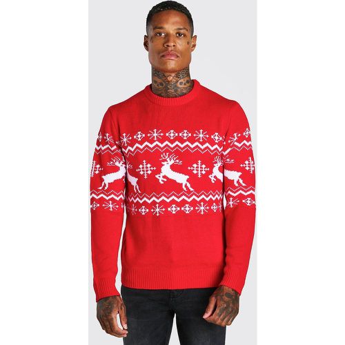 Pull de Noël imprimé renne - L - Boohooman - Modalova