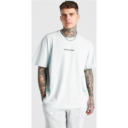 T-shirt coupe oversize imprimé palmier ombré MAN - Boohooman - Modalova