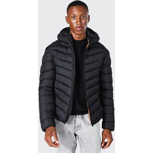 Veste zippée matelassée à capuche - S - Boohooman - Modalova