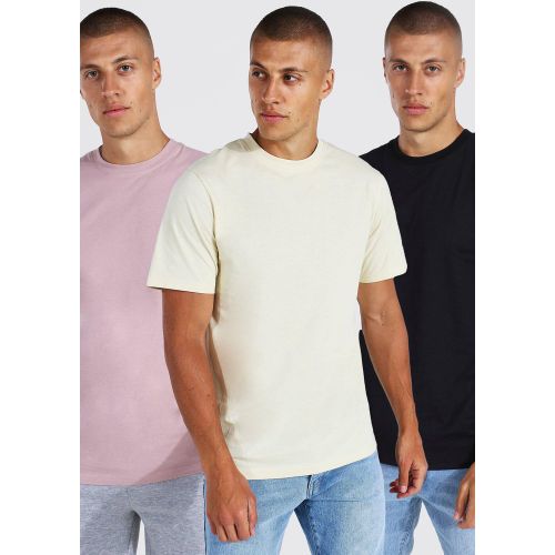 Lot de 3 T-shirts basiques à col ras du cou - L - Boohooman - Modalova