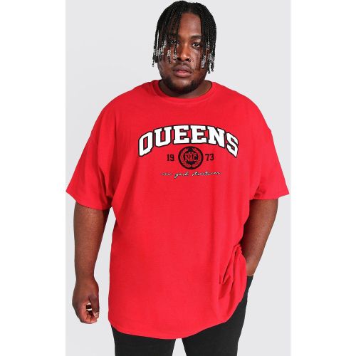 Plus - T-shirt imprimé Queens style universitaire - XXL - Boohooman - Modalova