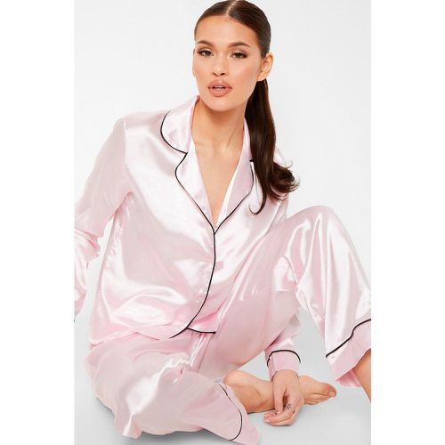 Ensemble De Pyjama Satiné Boutonné - 44 - boohoo - Modalova