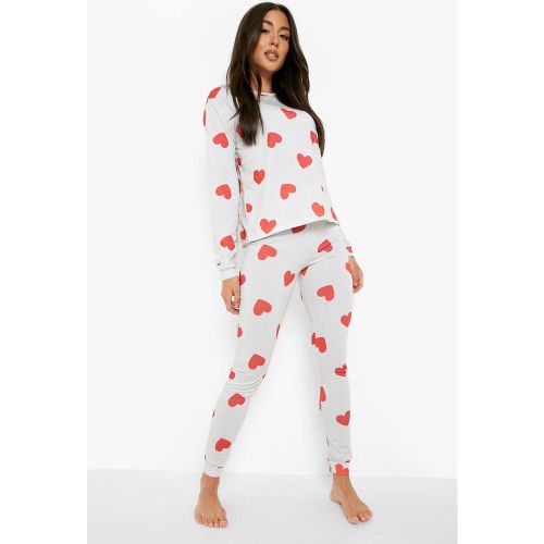 Ensemble De Pyjama À Imprimé Cœur - 36 - boohoo - Modalova