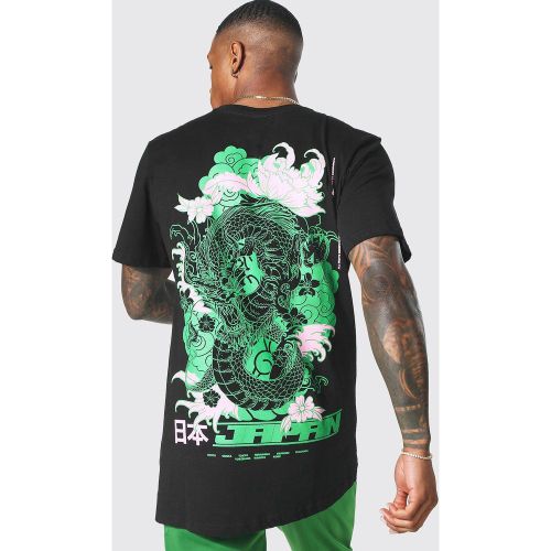 T-shirt long avec imprimé dragon au dos - L - Boohooman - Modalova