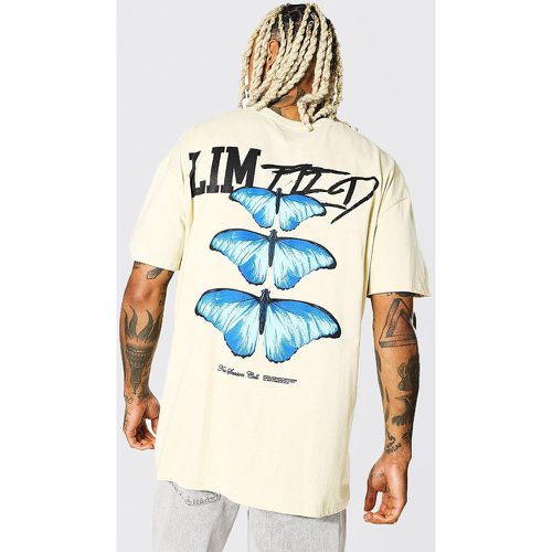 T-shirt oversize à imprimé papillons - Boohooman - Modalova