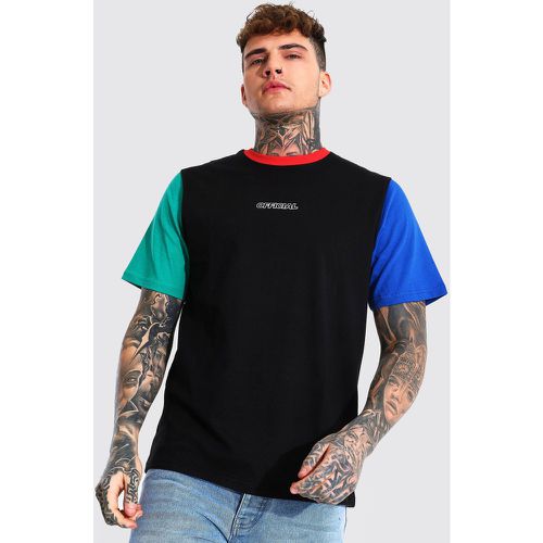 T-shirt colour block coupe normale MAN Official - M - Boohooman - Modalova