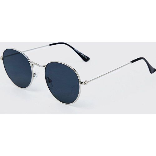 Lunettes de soleil rondes en métal - ONE SIZE - Boohooman - Modalova