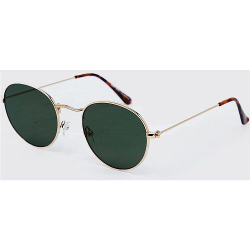 Lunettes de soleil rondes en métal - ONE SIZE - Boohooman - Modalova