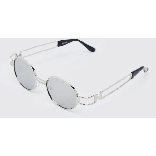 Lunettes de soleil rondes en métal - ONE SIZE - Boohooman - Modalova