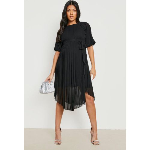 Maternité - Robe Mi-Longue Plissée À Manches Bouffantes - 38 - boohoo - Modalova