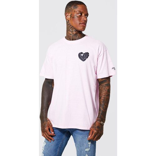 T-shirt oversize à imprimé cœur - L - Boohooman - Modalova