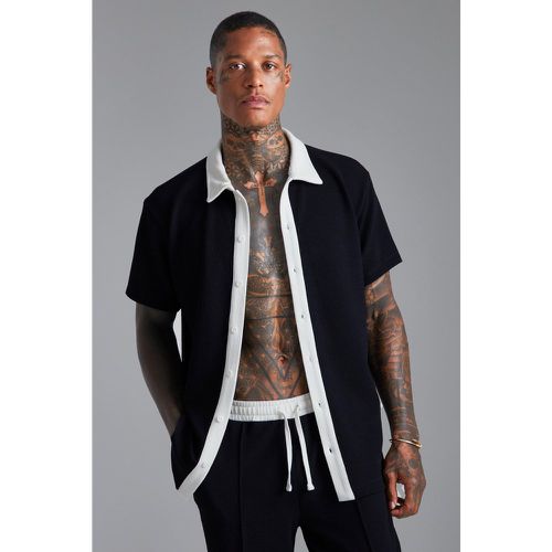 Chemise texturée en jersey à manches courtes - L - Boohooman - Modalova