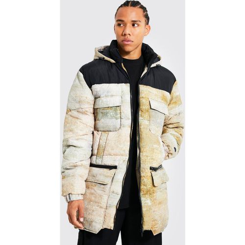 Tall - Parka utilitaire matelassée à imprimé camouflage - Boohooman - Modalova