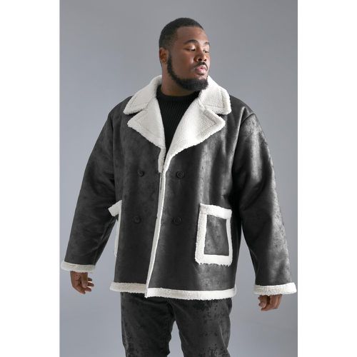 Grande taille - Veste aviateur oversize à bordure en polaire - XXL - Boohooman - Modalova