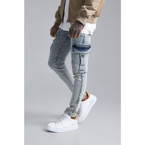 Jean cargo déchiré homme - 30R - Boohooman - Modalova