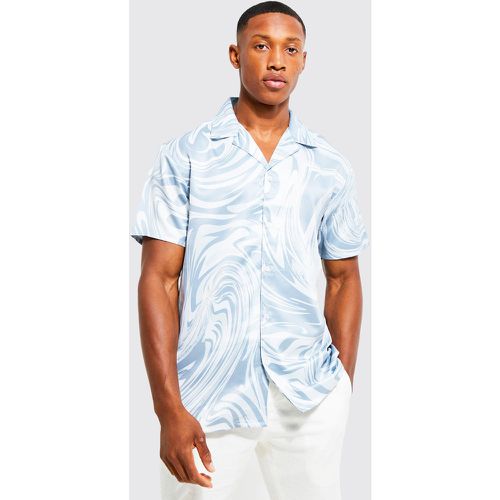 Chemise satinée à manches courtes - S - Boohooman - Modalova