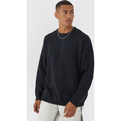 Pull oversize en maille brossée à col ras-du-cou - XS - Boohooman - Modalova