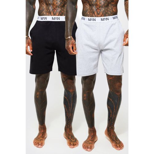 Lot de 2 shorts confort à bande contrastante - MAN homme - M - Boohooman - Modalova