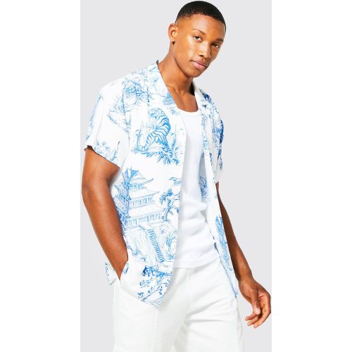 Chemise fendue à imprimé tigre - L - Boohooman - Modalova
