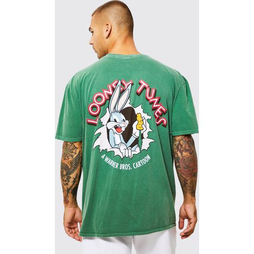 T-shirt oversize surteint à imprimé Looney Tunes - Boohooman - Modalova
