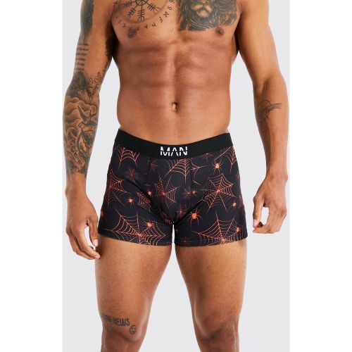 Boxer à imprimé toiles d'araignées - Halloween - S - Boohooman - Modalova