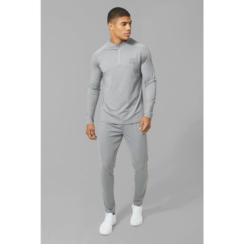 Ensemble de survêtement de sport à col zippé - MAN Active - S - Boohooman - Modalova