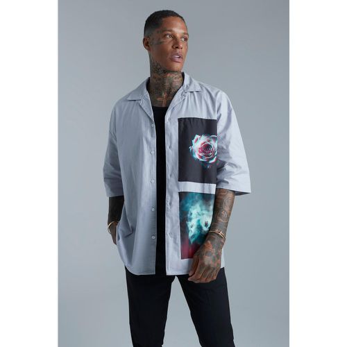 Chemise oversize en coton à manches 3/4 - Boohooman - Modalova