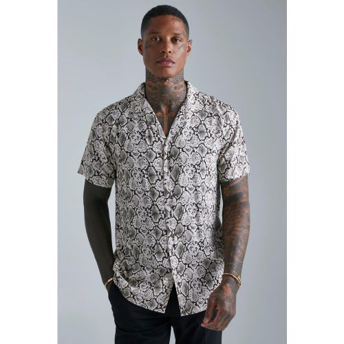 Chemise en viscose à manches courtes et imprimé à motif serpent - M - Boohooman - Modalova