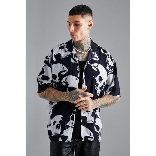 Chemise oversize à manches courtes et imprimé crâne - L - Boohooman - Modalova