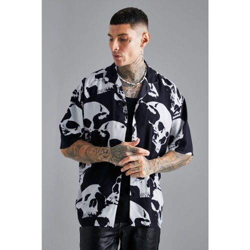 Chemise oversize à manches courtes et imprimé crâne - XL - Boohooman - Modalova