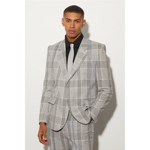 Veste oversize à carreaux et coutures contrastantes - 36 - Boohooman - Modalova