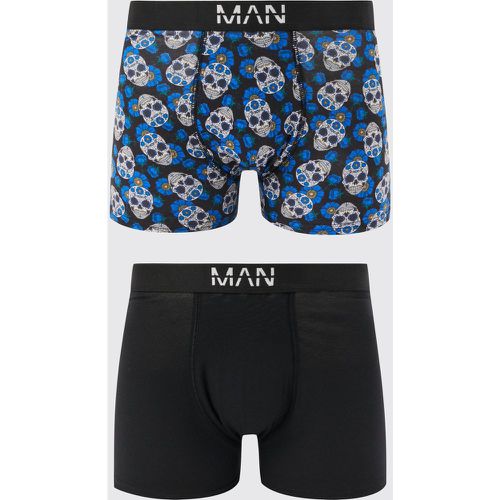 Lot de 2 boxers à imprimé crâne - S - Boohooman - Modalova