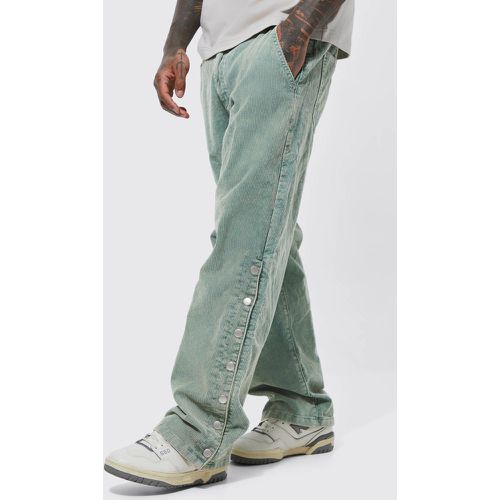 Pantalon ample en velours côtelé à boutons pression - S - Boohooman - Modalova