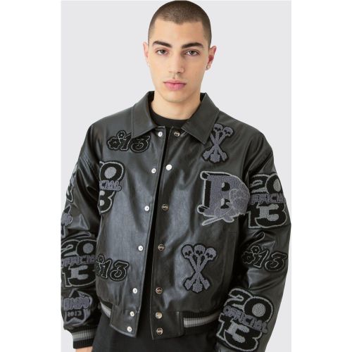 Veste universitaire ample à écusson - L - Boohooman - Modalova