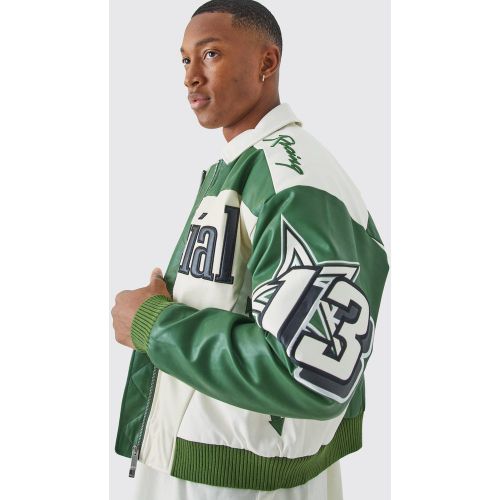 Bomber ample homme - vert - M, vert - Boohooman - Modalova